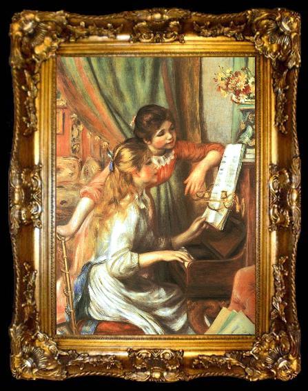 framed  Pierre Renoir Two Girls at the Piano, ta009-2